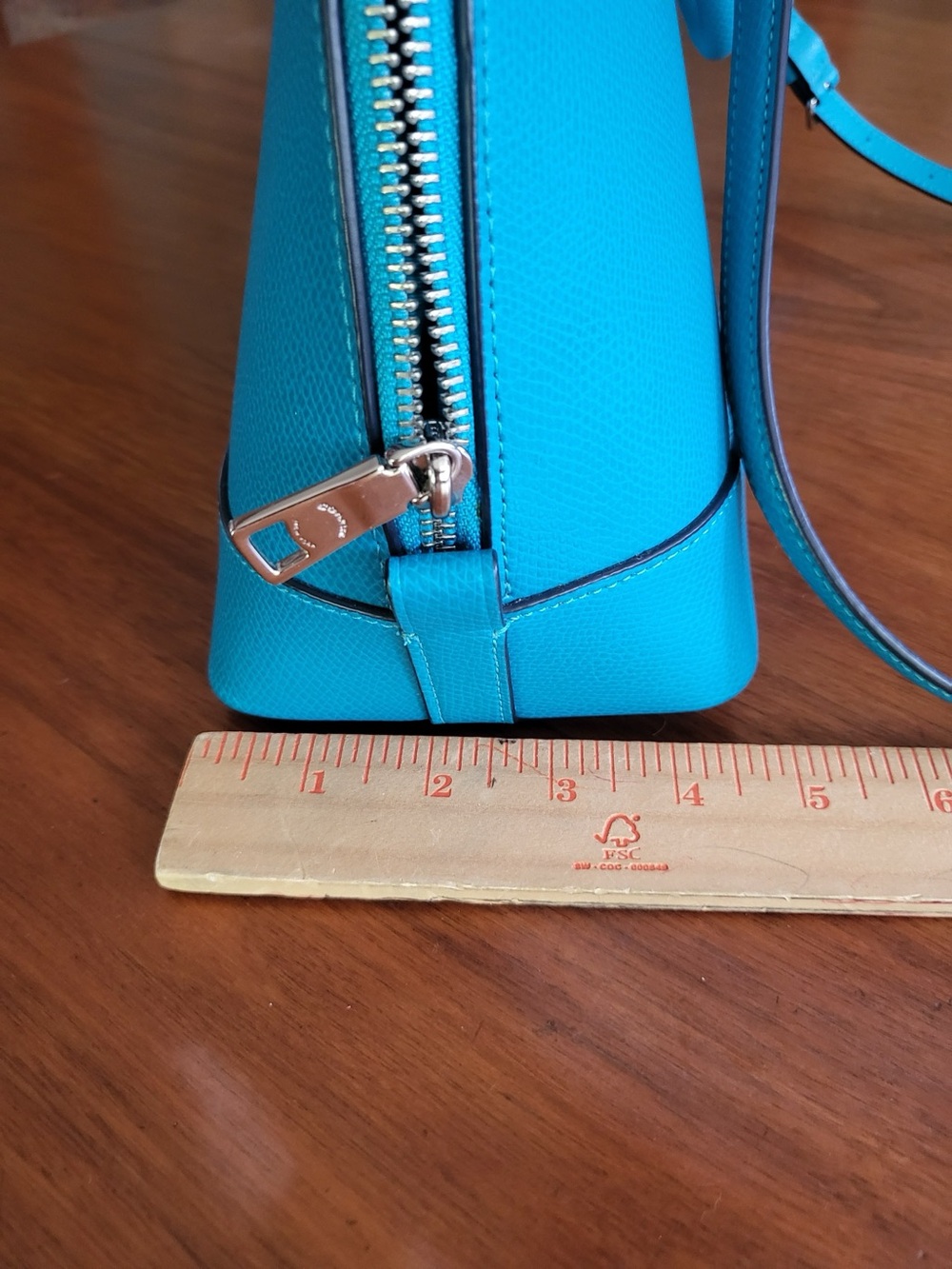 Coach Blue Leather Dome Satchel Crossbody Pebbled Leather NWOT -New Without Tags - Picture 13 of 13